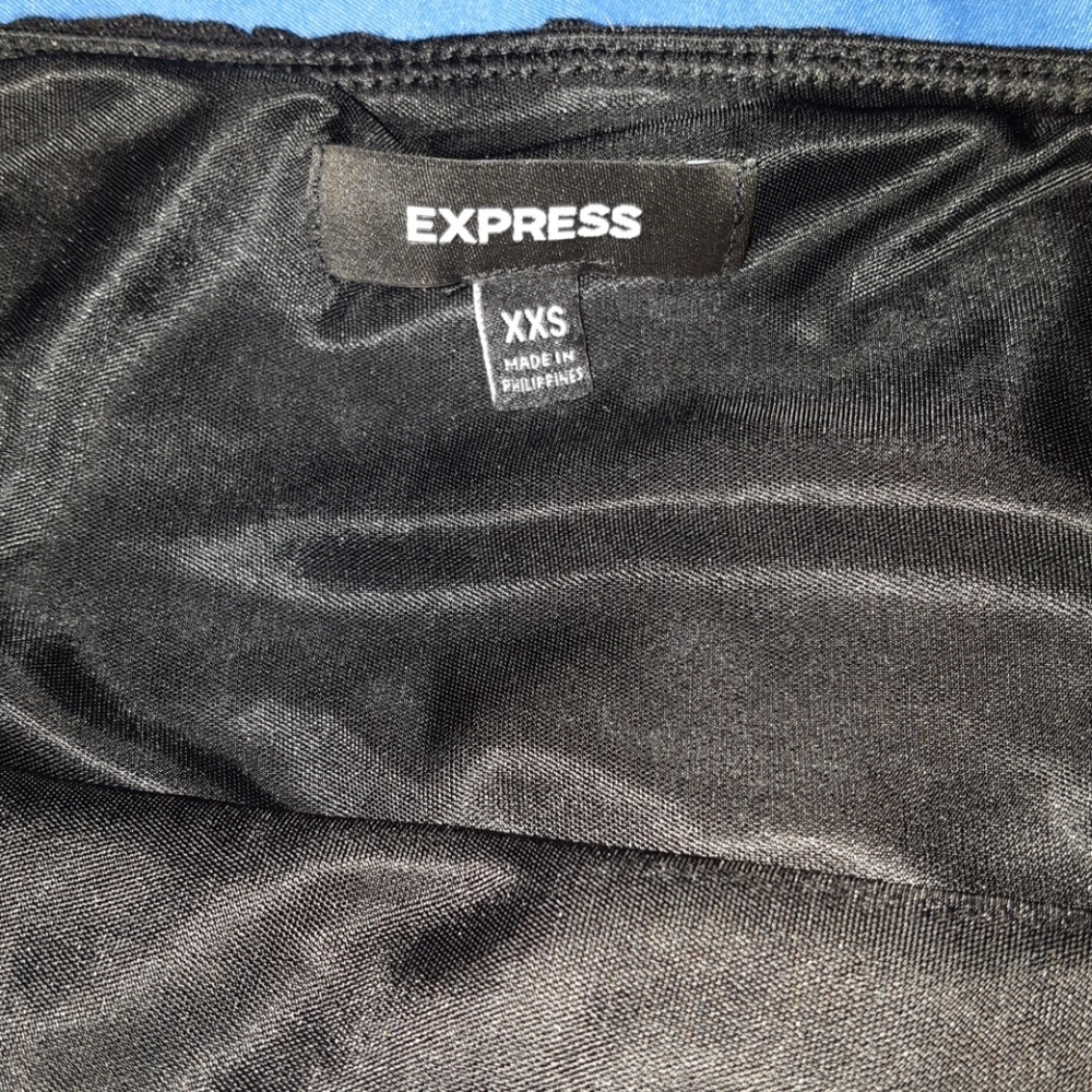 Express black ruffle tube top dress